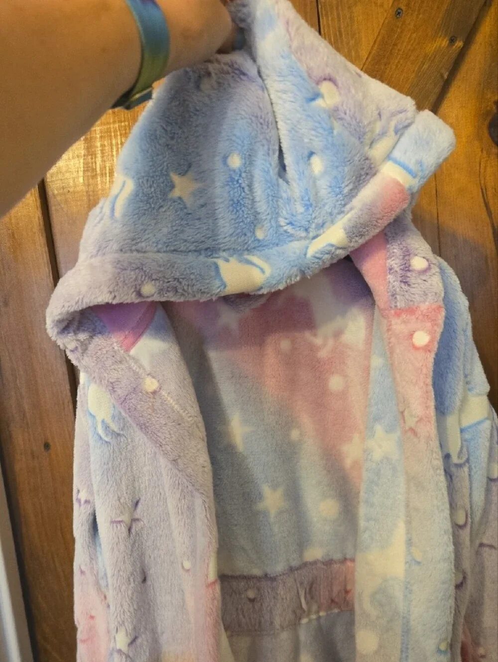 Girls' Pastel Unicorn Plush Hooded Bathrobe - Kids Pajamas